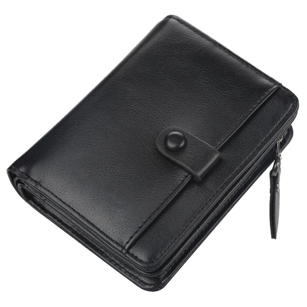 PU Läder Herrplånbok,Multifunktionell Plånbok Blixtlåsplånbok för
