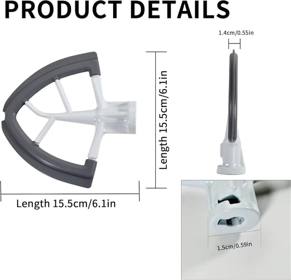 4,5-5 QT Flex Edge Piskeris til KitchenAid Tilt-Head Røremaskine, Co
