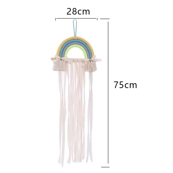 Rainbow Tassel  Braided Hair Bow Holder, Hanging Hair Clip Stora