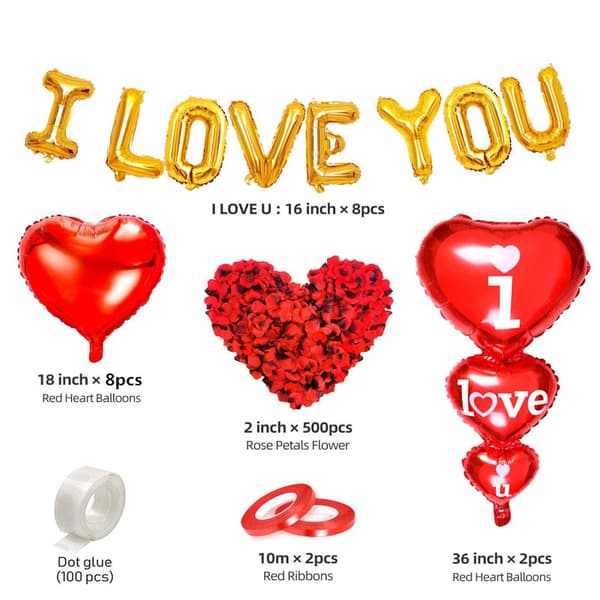 Punainen Love Ilmapallot Pakkaus Love