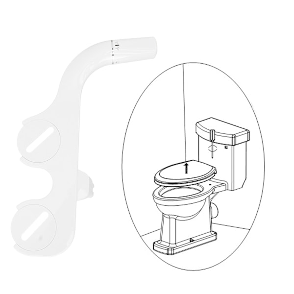 Slim Bidet 3/8 Kobber T-stykke Ikke-elektrisk Selvrensende Dobbelt Dyses Toilettilbehør Hygiejnisk Bidet til Kvindelig Vask Hvid