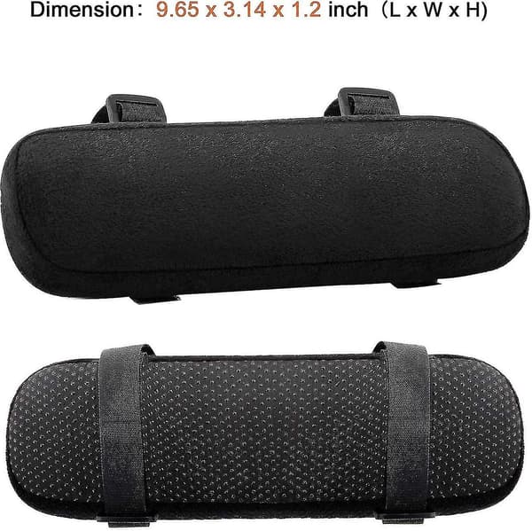 Armstödskuddar för stol 2 st, Memory Foam-kudde för gamingstol, Svart