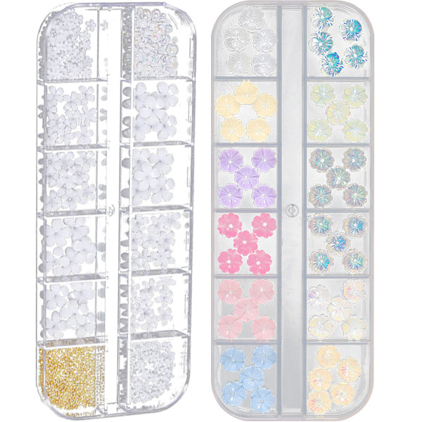 3D nagelkonst blomma charms för naglar blomma, nageljuveler och dekorationer för akrylnaglar