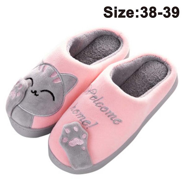 Cartoon Fortune Cat bomullsskor, rosa, storlek 38-39