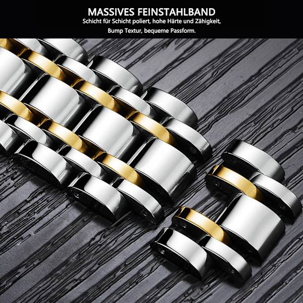 Herruhr - Kronograf - Vattentät analog armbandsur för män - Stor urtavla - Lysande datumklockor för män - Klassisk elegant present