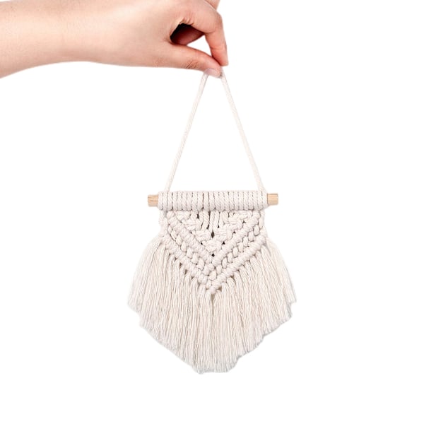 Handgjort Heminrednings Macrame Kit, Vardagsrumsdekoration Med Unika Mönster Och Geometriska Designer, Bohémisk Mini Macrame Väggbonad För