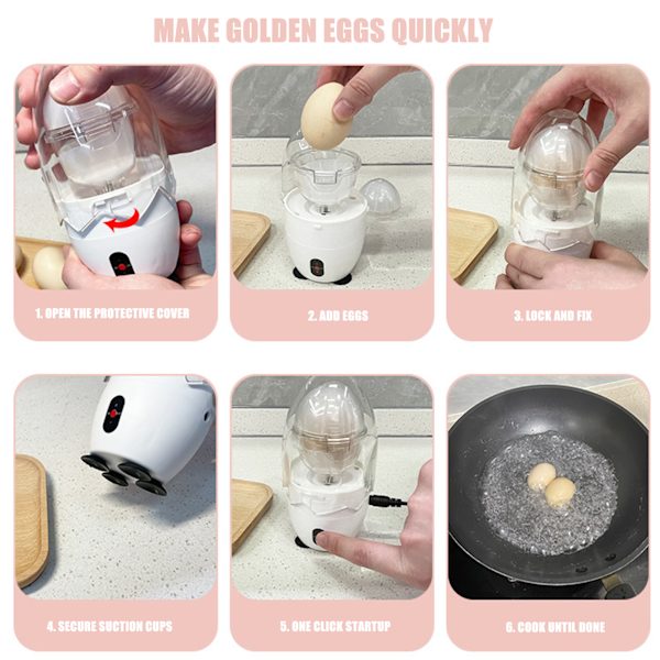 Elektrisk äggblandare Shaker Elektrisk Golden Egg Maker Hemma Äggula Vit Mixer Vit 100‑240V EU-kontakt