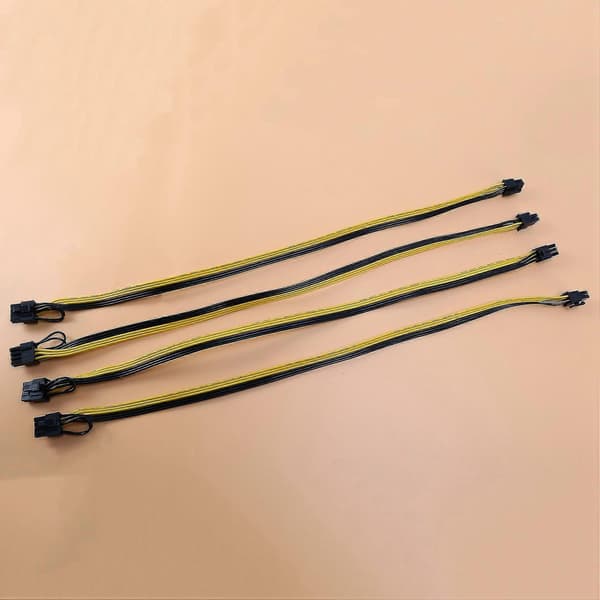 8x 6-pin PCI-e til 8-pin (6+2) PCI-e (hann til hann) GPU strømkabel 50cm for grafikkort mining SE