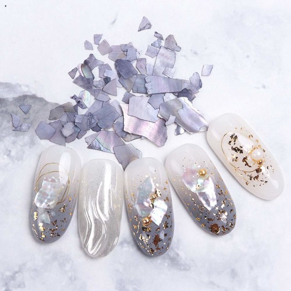 12 färger Nail Art Holografiskt Glitter Skal Paljetter Iridescent Mermaid Flakes Sticker Manikyr Nail Art Tillbehör