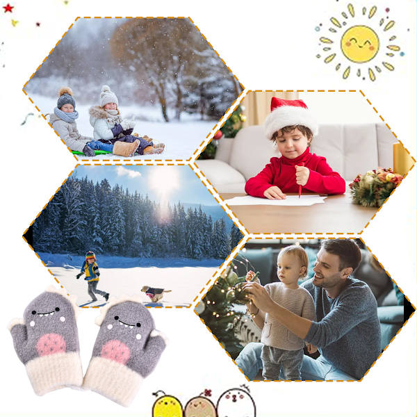 Toddler Magic Stretch Mittens Vinter Unisex Baby Stickade Vantar