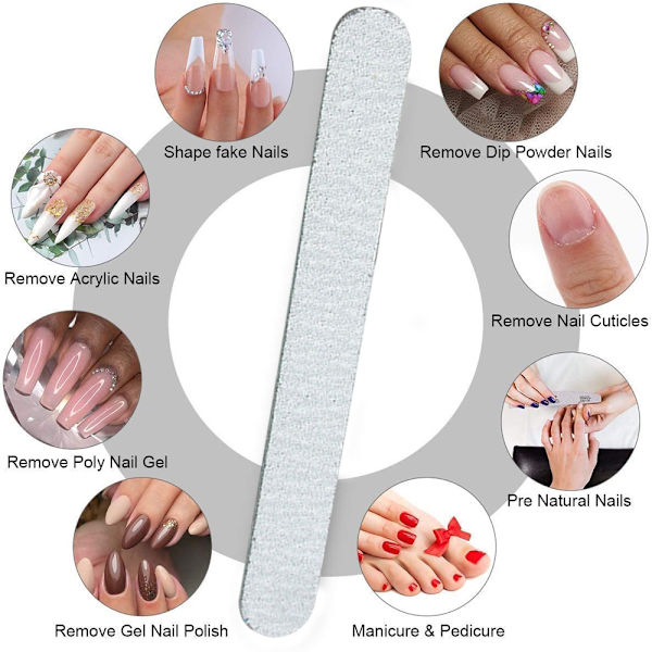 Nagelfil Grit Emery Boards för naglar 50 st Nagelfil Kit för Ma