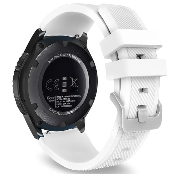 Sett med 2, svart+hvit silikonrem egnet for Samsung Gear S3