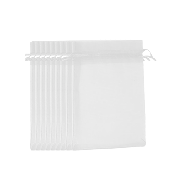 50 st vita bandade garnnätpåsar