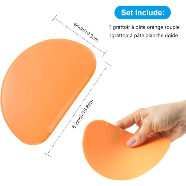 Hållbart Degskrapa Set, Flexibelt och Diskmaskinssäkert, Säkerställer Ren Skål och Minskad Matavfall, Ergonomiskt Designad för Enkelhet