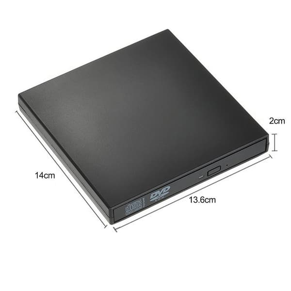Ekstern CD/DVD-drev til bærbar computer, USB 3.0 CD ROM-læser med bred kompatibilitet til Windows, Apple Mac Pro, MacBook, Linux (ultratynd, børstet)