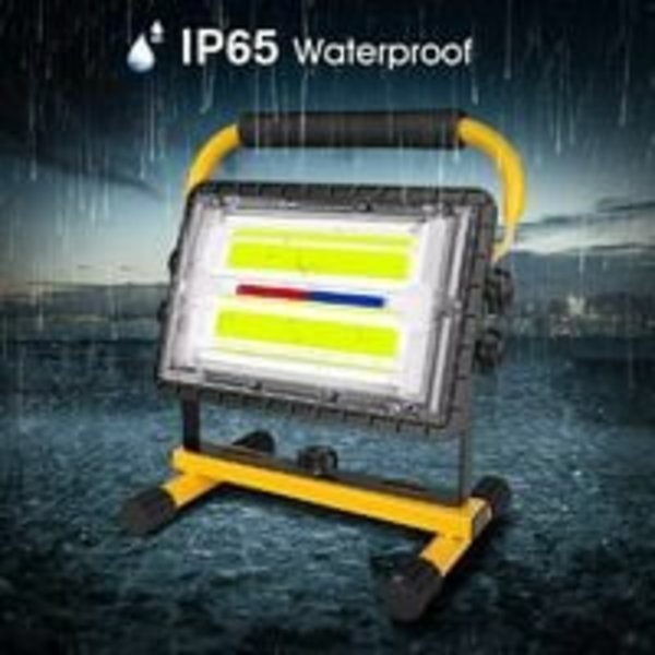 Genopladelig LED arbejdslampe 60W 5000LM Byggeplads Projektor IP65 Vandafvisende Udendørslampe