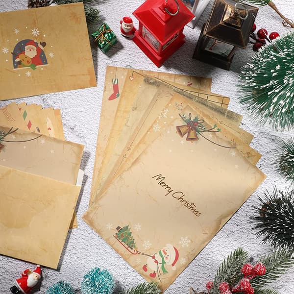 Julepynt - Julepapir og konvolutter sett - Gratulasjonskort invitasjonskort Style 2
