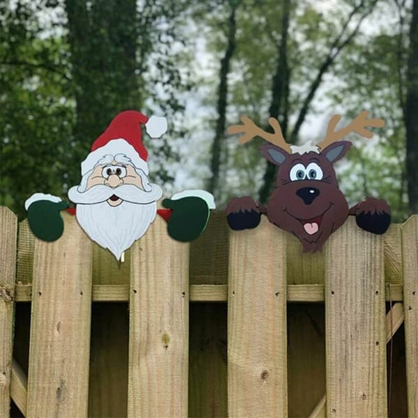 Julegjerdekorasjon Hagegårdsdekorasjoner DIY Jule Utendørs Gjerdekunstskilt