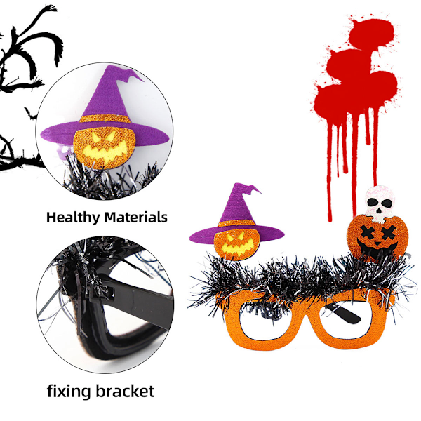 4 Halloween-briller - dekorerte briller i papir