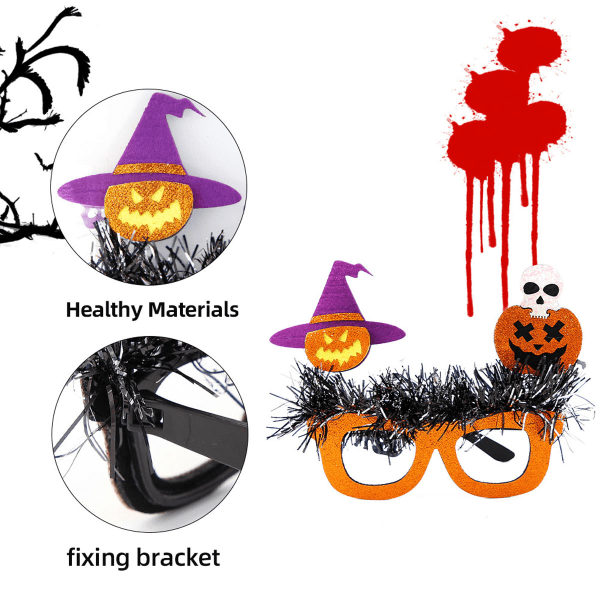 4 Halloween-glasögon - dekorerade glasögon i papper