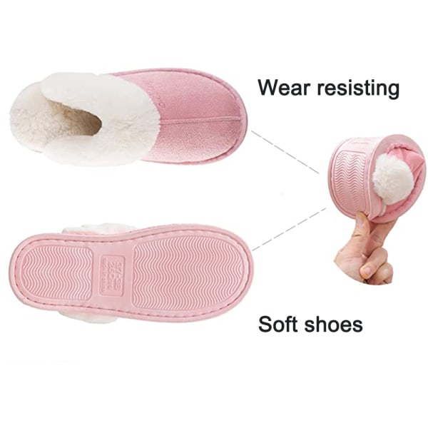 Dames Slippers Hukommelsesskum Fluffy Blød Varmt Slip On Hjemmesko