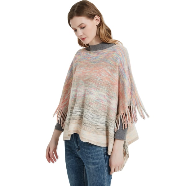 Kvinnors Boho Höst och Vinter Fladdrande Överläggning Gradient Stickad Utomeuropeisk