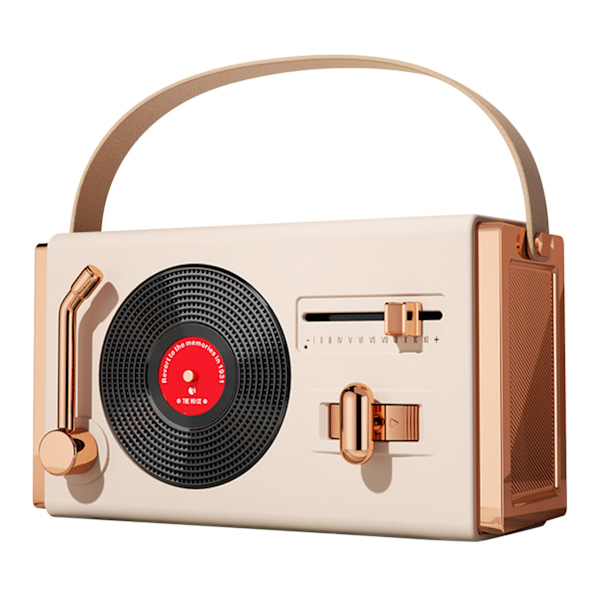 Beige Bluetooth-högtalare för utomhusbruk, bärbar, dekorativ, hög ljudkvalitet, USB-minne, retro Bluetooth-högtalare för vardagsrum och kontor