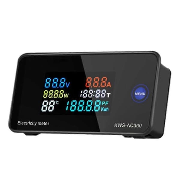 AC 50-300V Voltmeter Amperemeter KWS S Måler LED Digital AC Wattmeter Elektrisk Måler