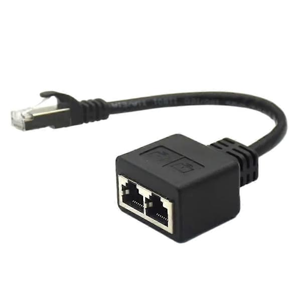 Adapterkabel Ethernet-splitter 1 till 2-kabel kompatibel med Cat 7 LAN Ethernet-kontakt