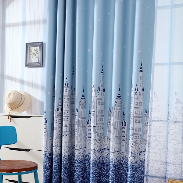 Eleganta Ombre Gardiner, Modern Gradient Mörkläggning för Bevarande av Privatliv, Enkel Installation 100x250cm Blå, Dubbla Lager för Vardagsrum