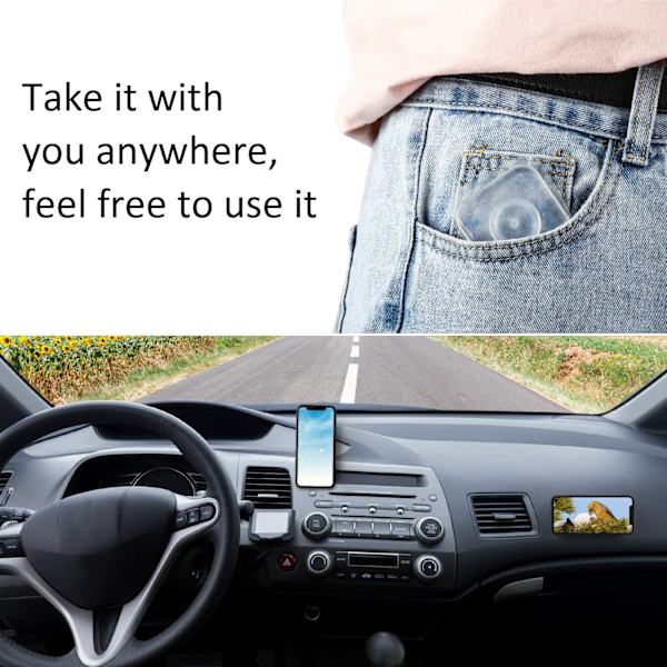 4 stk Nano-lim Casual Telefonholder Nano Magic Stickers Gel Pad Gjenbrukbar Magic Paste uten spor PU for hjem, bil, kontorlagring (hvit)