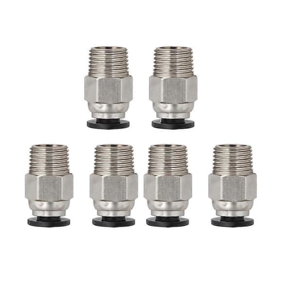 UEETEK 6 stk PC4-01 Hann Rett Pneumatisk PTFE Rørkobling for 3D-printer