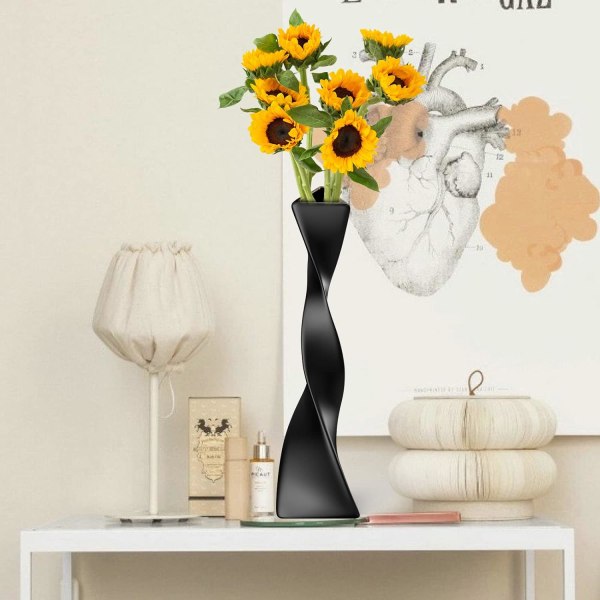 Høy gulvvase i keramikk, moderne hjemmedekor, blomstervase for