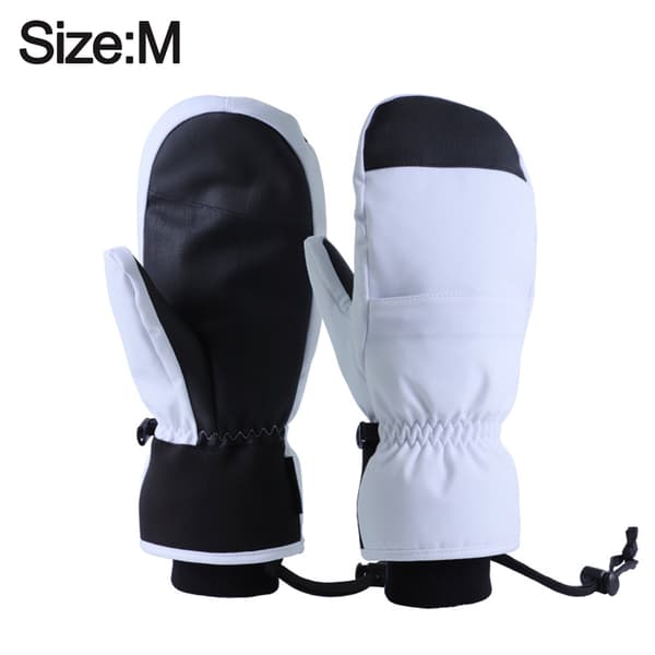 Hvite hansker for snowboard, varme hansker