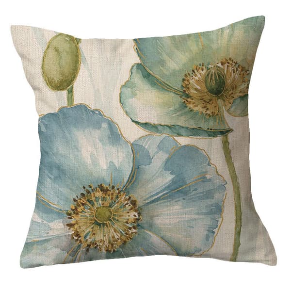 Sett med 4 Dekorative Puter med Blomstermønster 45 x 45 cm