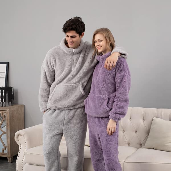 Pyjamas för dam - vinterpyjamas för dam, sammetskrage