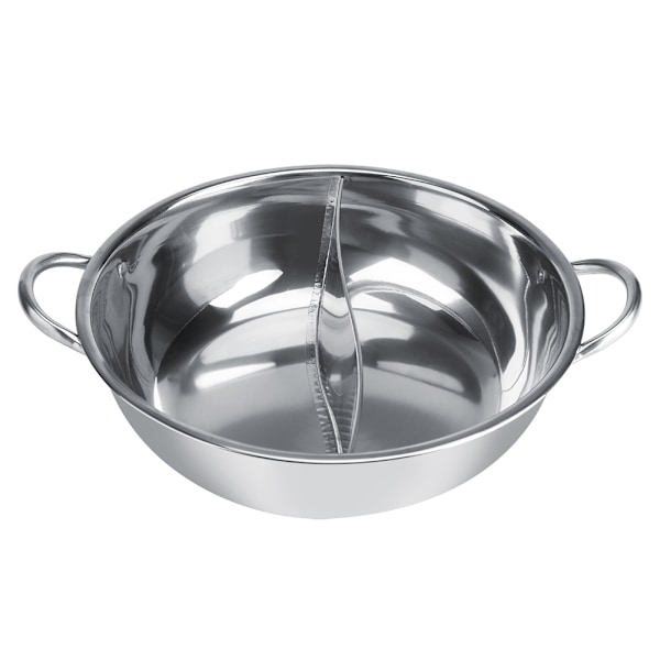 Tjock rostfritt stål Hot Pot Två Smak Separation Induktionsspis Användbar 31cm
