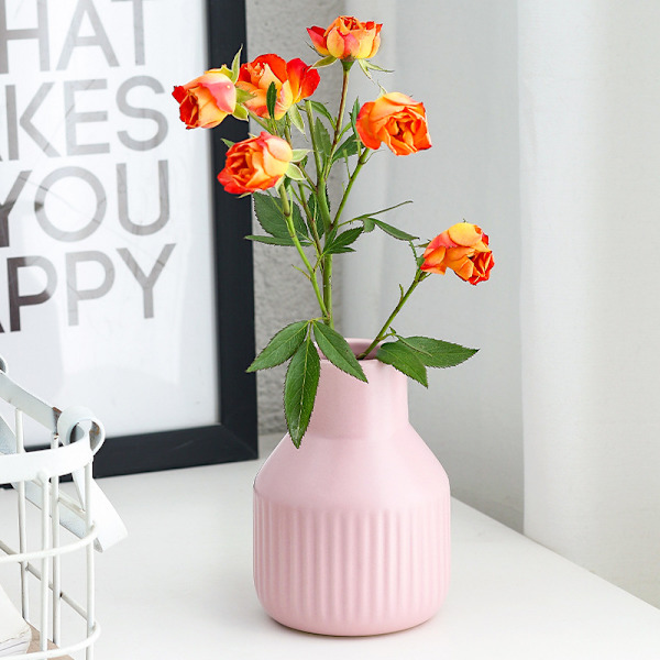 Keramisk Vase - Blomster Vase for Moderne Bordhylle Hjemmedekor, Fi
