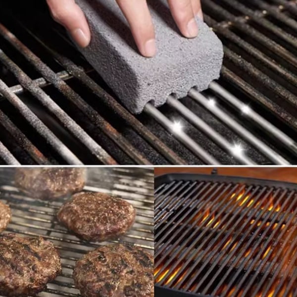 Grillstenblock Rengöring Pimpsten Magisk Sten Tar Bort Fett och Fläckar för Grillplatta/Platt Grill/Galler (4-pack)