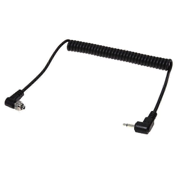 2,5 mm til hann PC-blits-synkroniseringskabel med skrulås for utløser Black Silver