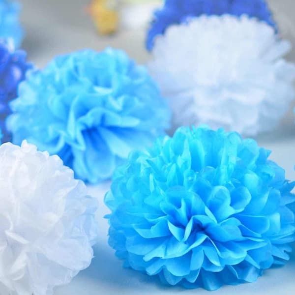 Mångsidiga Pom Poms av silkespapper, bröllopsdekor för tidlös skönhet