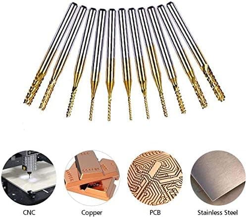10 stk. 3 mm PCB wolframcarbid titanium endegraveringsfræser 0,8-