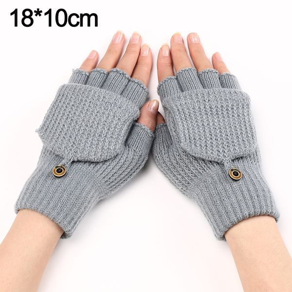 Enfärgade handskar, dubbla varma handskar Light gray