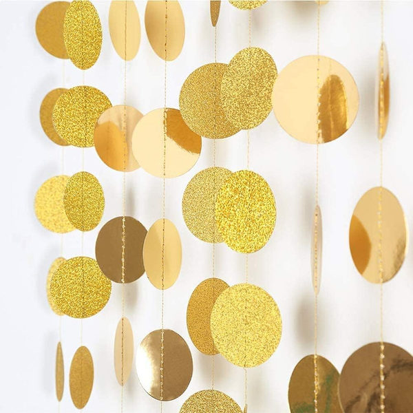 Glitterpapir polka dot guirlande til fest Hæng flag Fødselsdagspar