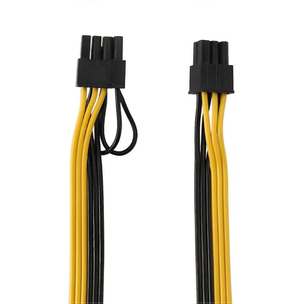 8x 6-pin PCI-e til 8-pin (6+2) PCI-e (hann til hann) GPU strømkabel 50cm for grafikkort mining SE