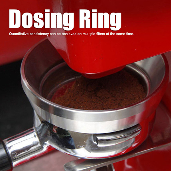 54mm Doseringstratt med Magnetisk Rostfritt Stål Kaffe Pulver Dosering Ring för Kaffemaskin