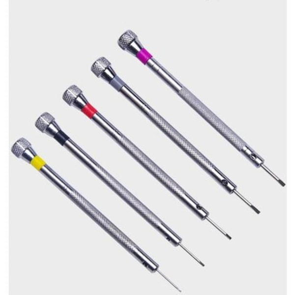 5 st precisionsskruvmejsel urmakare vändbar klockglas reparationsverktyg