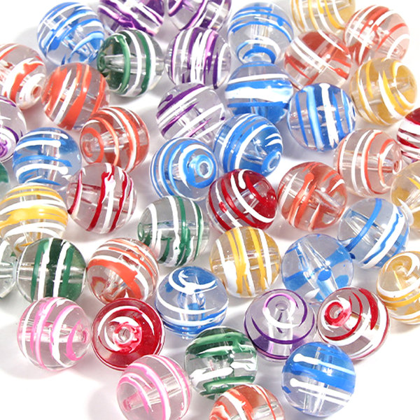 70 stk Akrylperler Fargede Runde Perler Tykke Transparente
