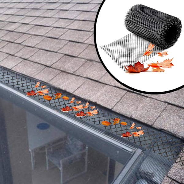 Flexibelt och hållbart rännskydd, bred användning av plastnät för lövskydd, lätt att klippa med sax för anpassade längder som säkerställer universell passform