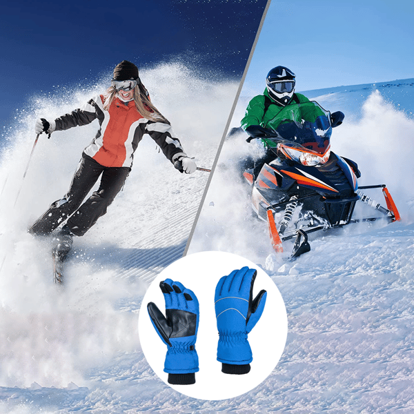 Skidhandskar, Vattentäta Vinterhandskar för Kallt Väder, Snowboardhandskar Blue
